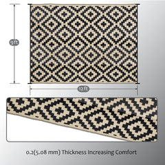 SAND MINE Outdoor Rug 9x12 ft side view showing texture