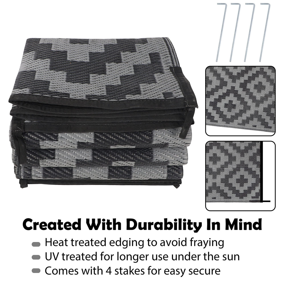 SAND MINE outdoor rug corner loops and stakes