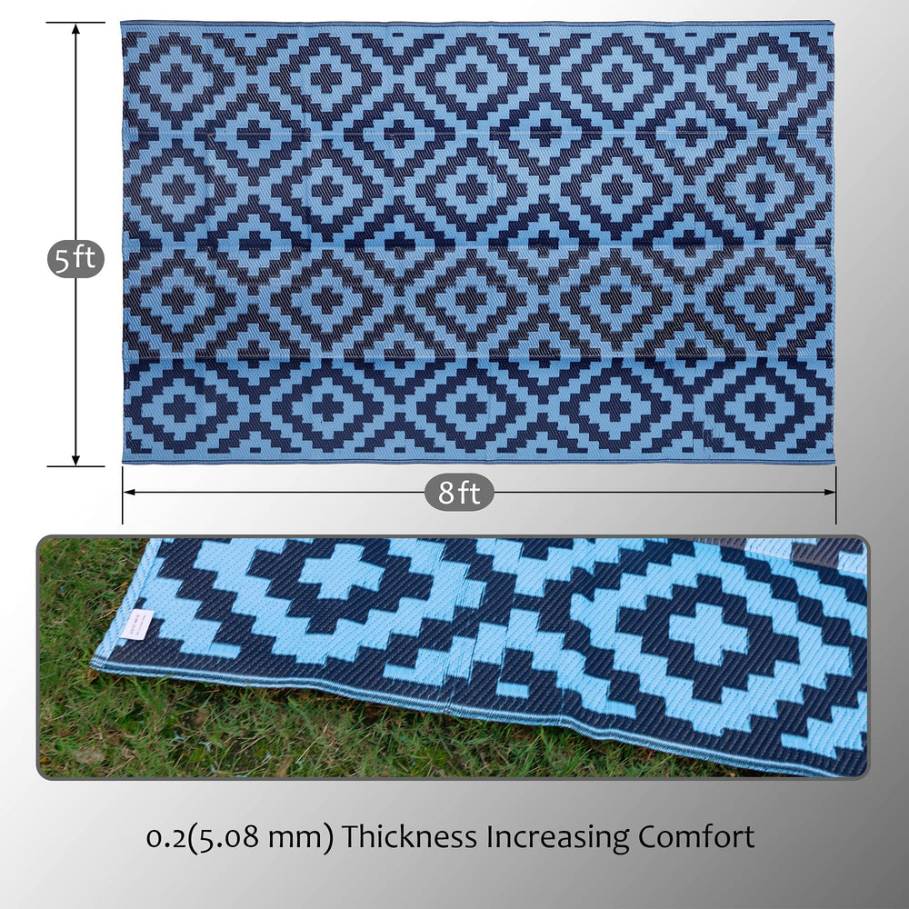 SAND MINE outdoor rug folded for storage