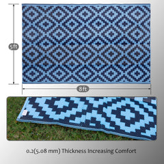 SAND MINE outdoor rug folded for storage