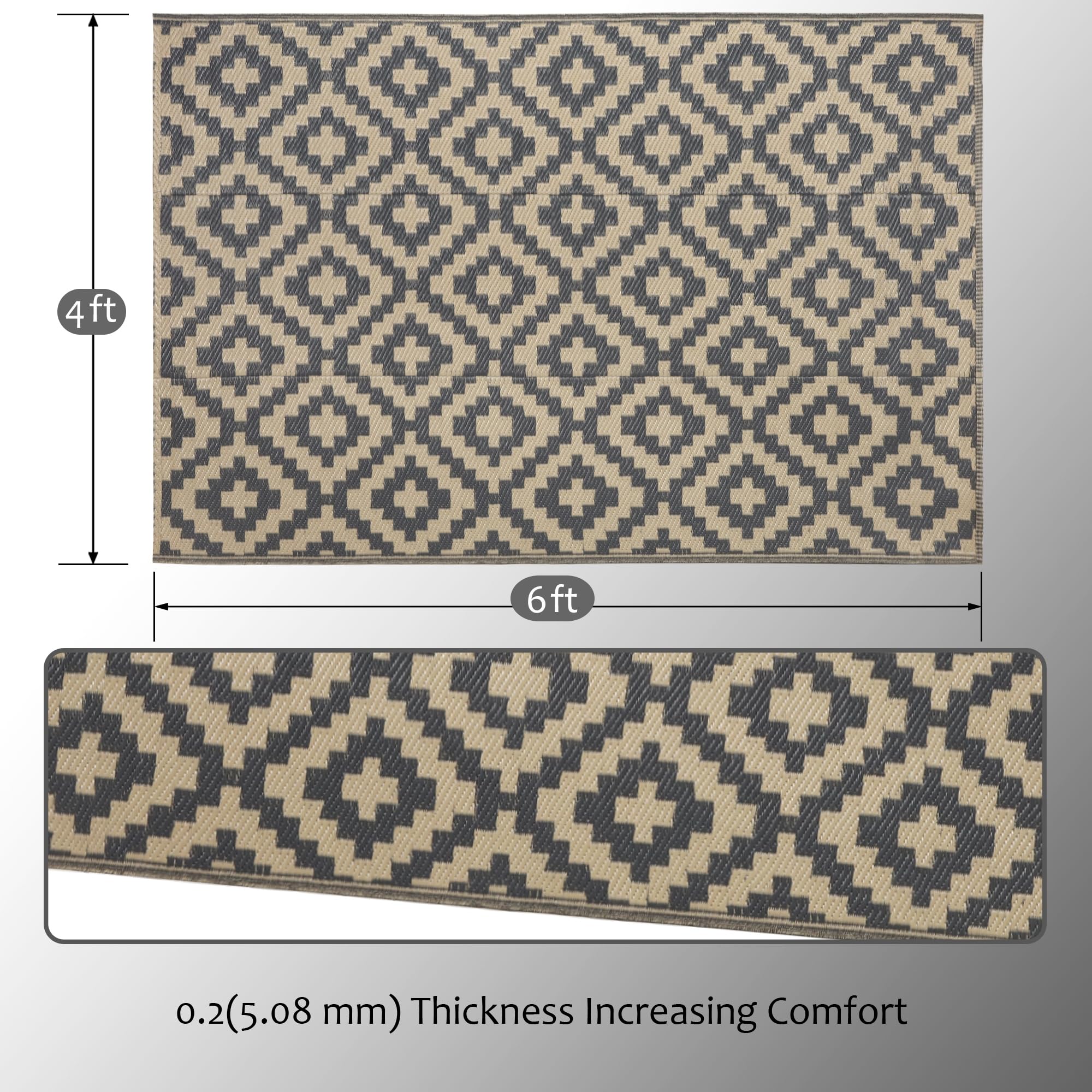 SAND MINE outdoor rug showing detailed geometric pattern