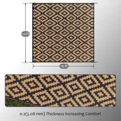 SAND MINE Outdoor Rug showing geometric patterns, side view