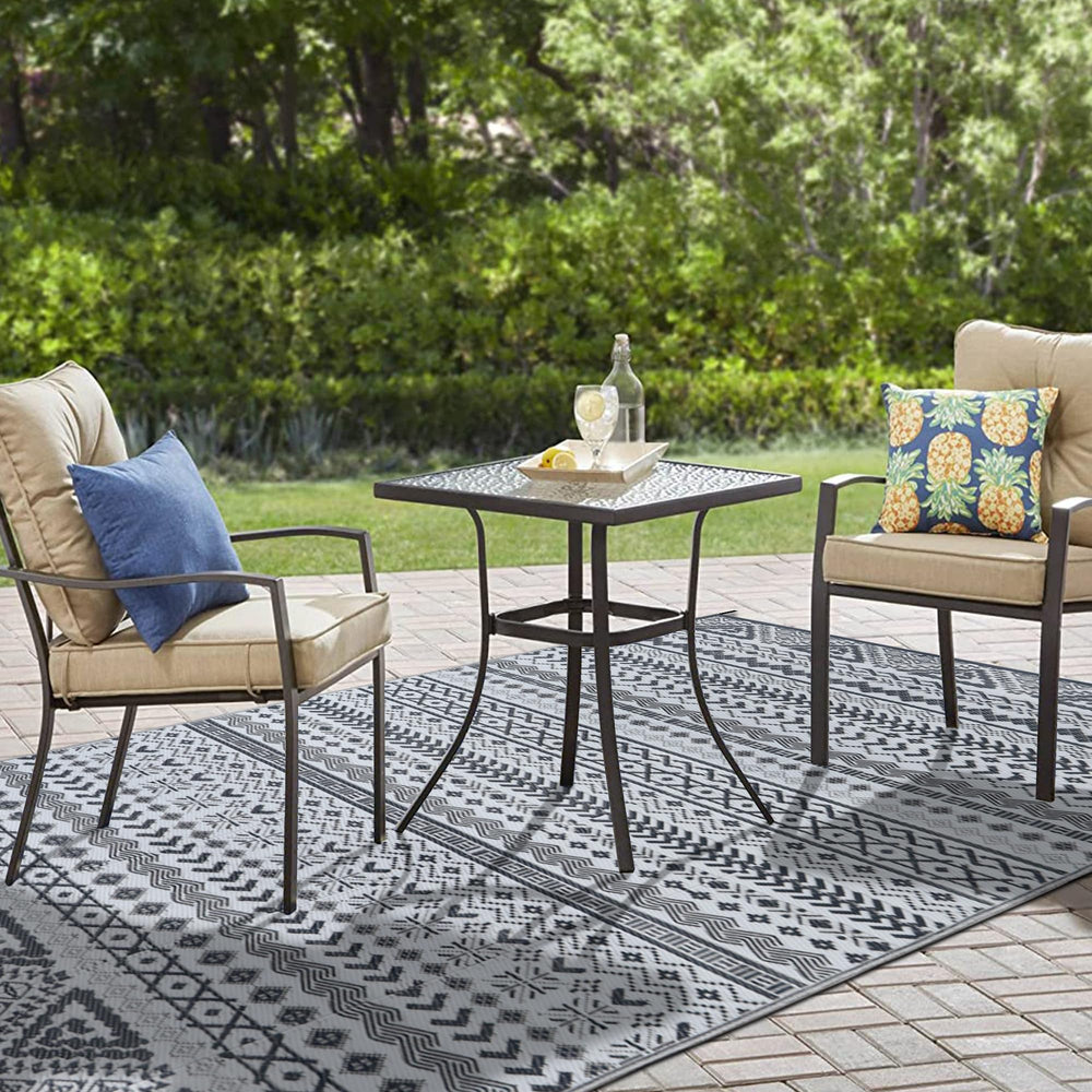 SAND MINE Reversible Mat 6' x 9' flat on patio
