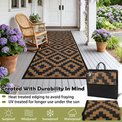 SAND MINE Reversible Mat showing both geometric patterns