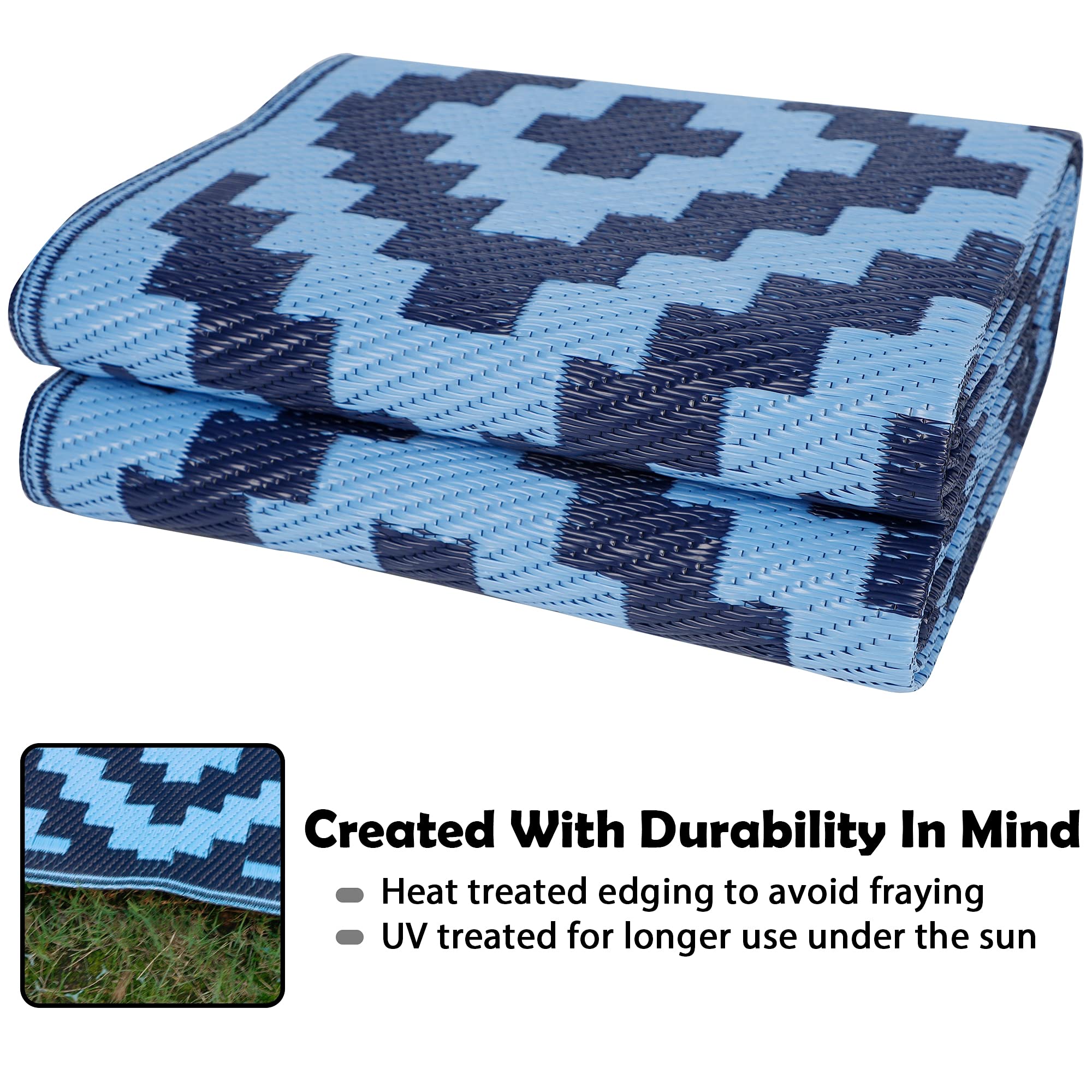 SAND MINE Reversible Outdoor Rug featuring heat- edges
