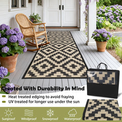 SAND MINE Reversible Outdoor Rug folded in carry bag
