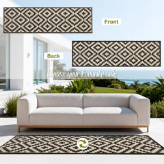 SAND MINE Reversible Outdoor Rug in use at a picnic setting