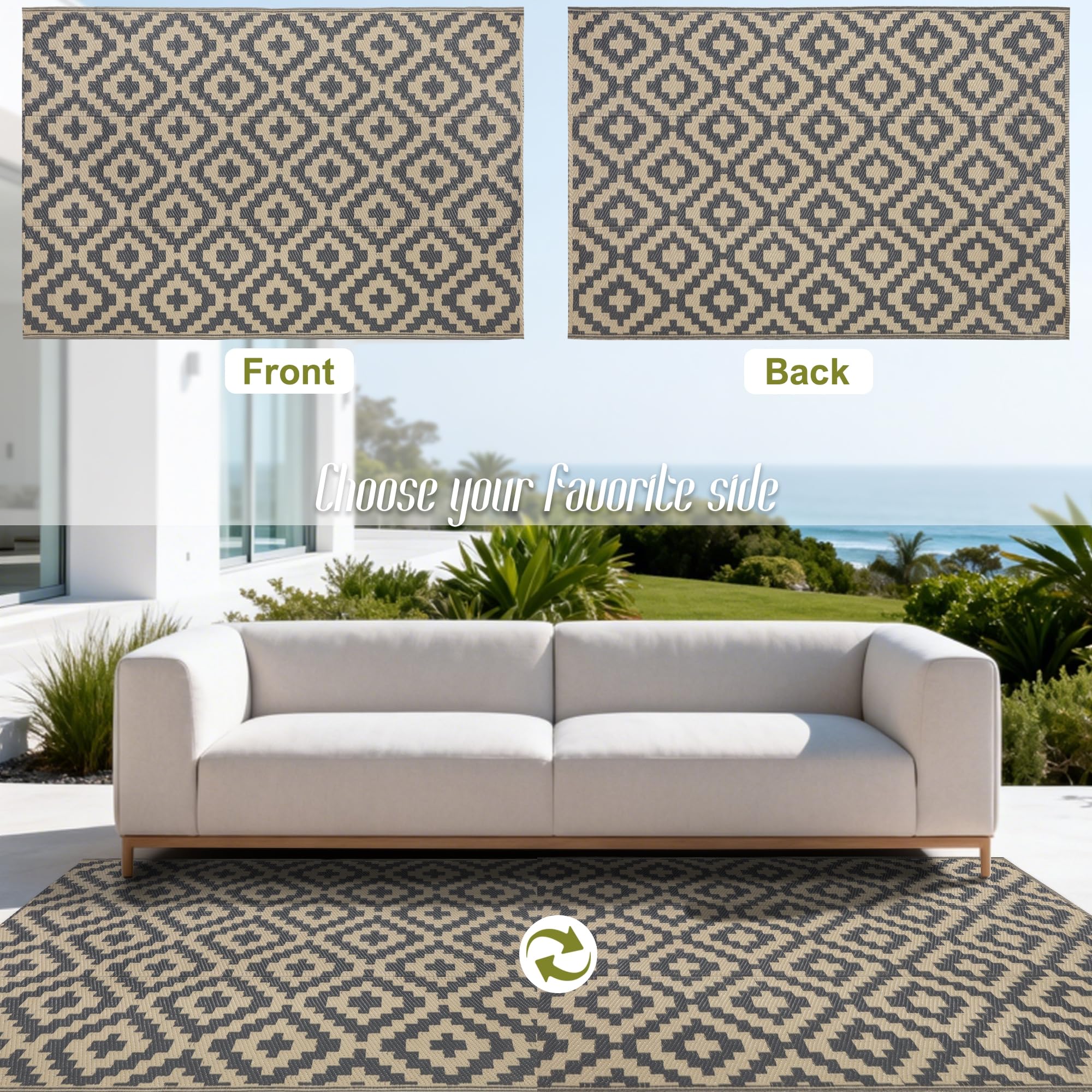 SAND MINE reversible rug folded in carry bag