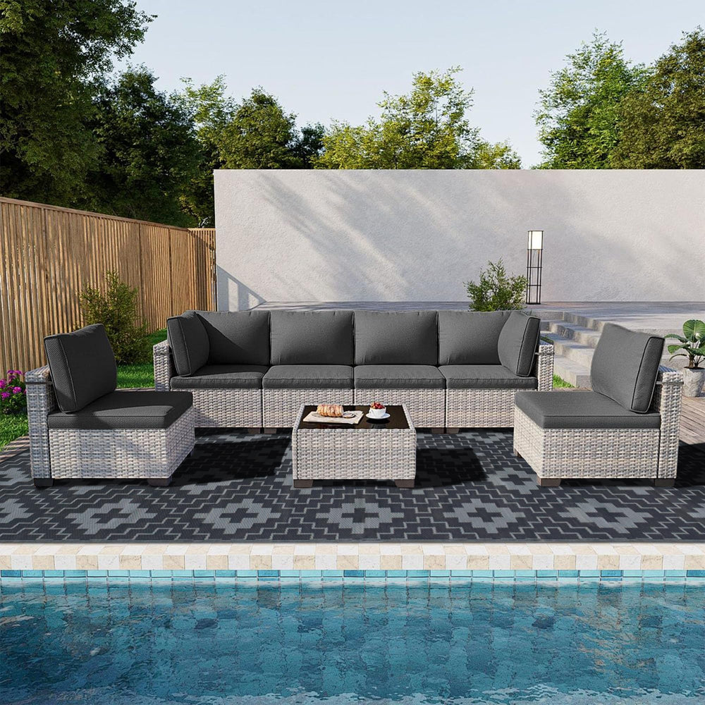 SAND MINE Waterproof Outdoor Rug in a camping setting