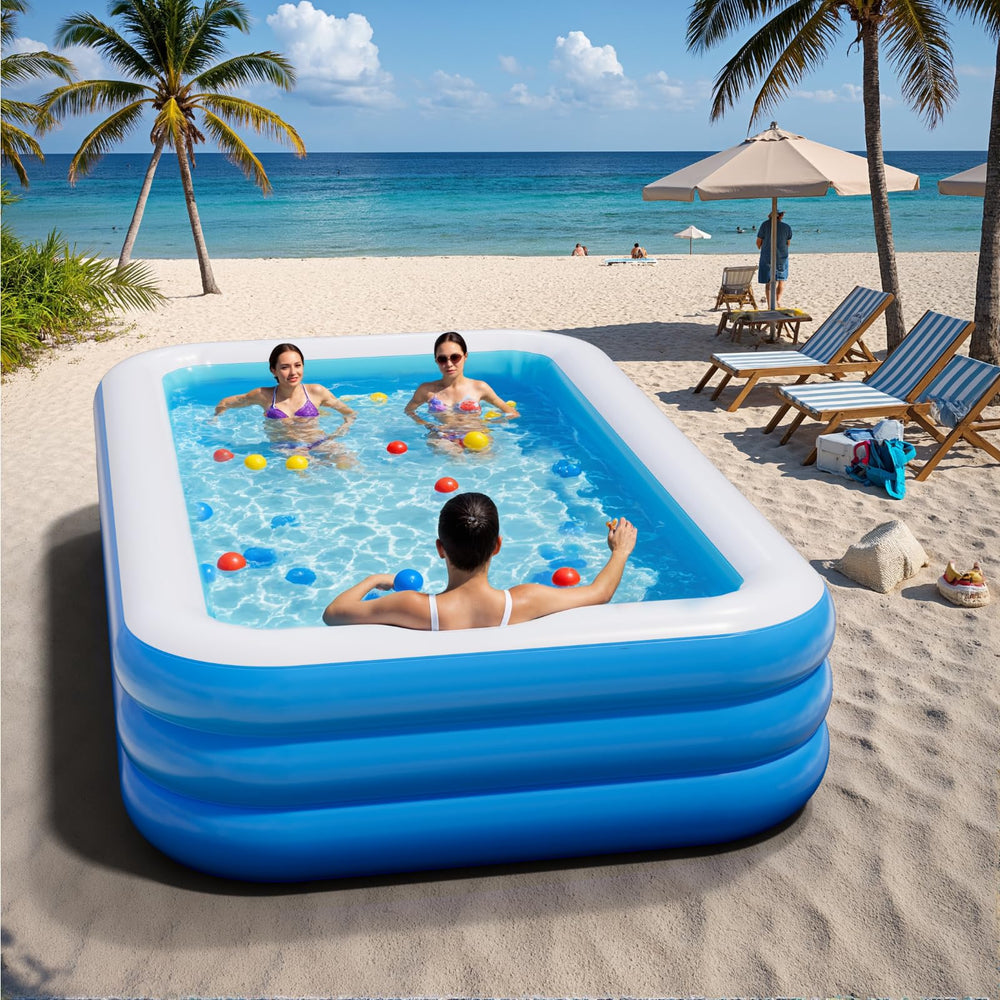 Sannwsg Inflatable Pool at the beach with people enjoying