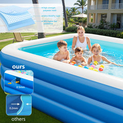 Sannwsg Inflatable Pool being inflated with an electric pump