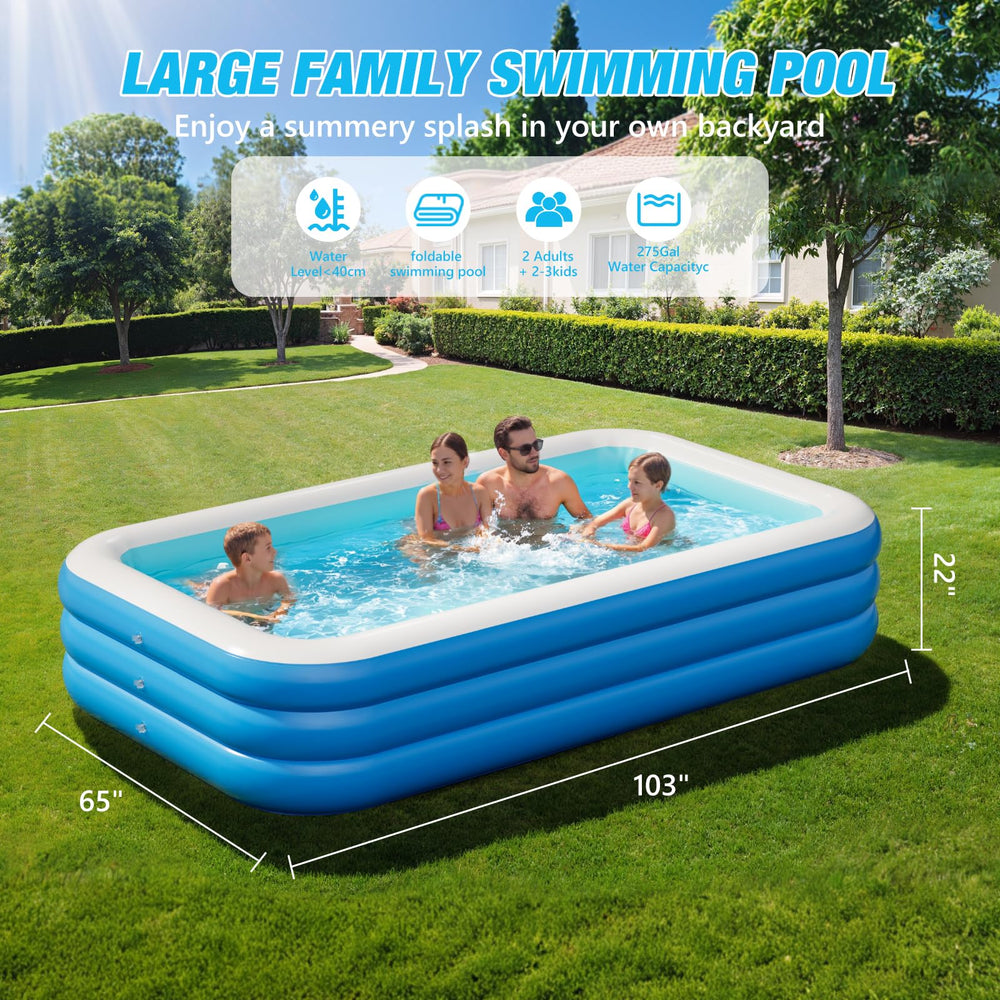 Sannwsg Inflatable Pool showing three air chambers for stability