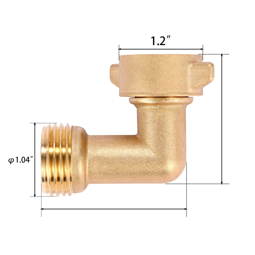 Sanpaint brass 90 degree elbow connector close-up