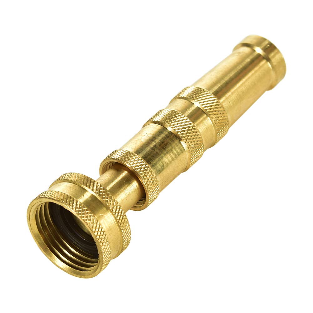 Sanpaint Brass Hose Nozzle side view with 3/4 inch adapter