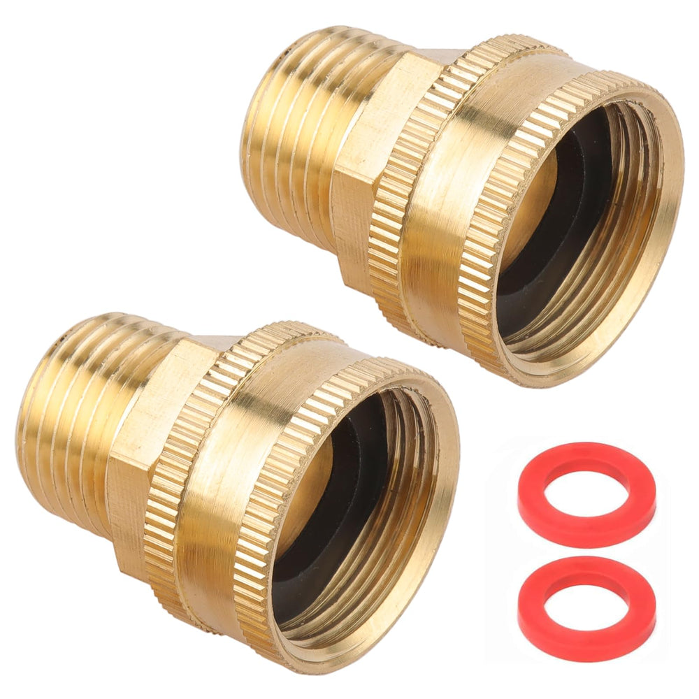 Sanpaint Garden Hose Adapter 3/4" GHT female to 1/2" NPT male, front view