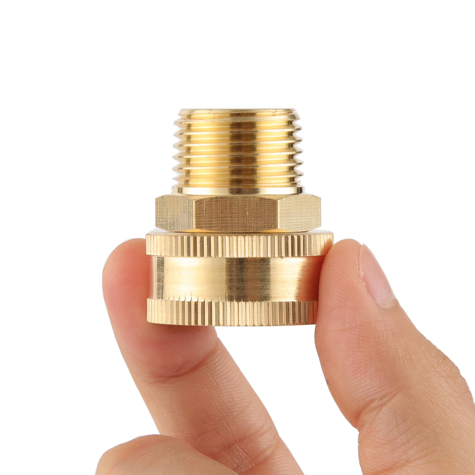 Sanpaint Garden Hose Adapter 3/4" GHT to 1/2" NPT, side view