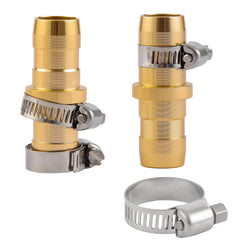 Sanpaint garden hose connector with stainless steel clamp attached
