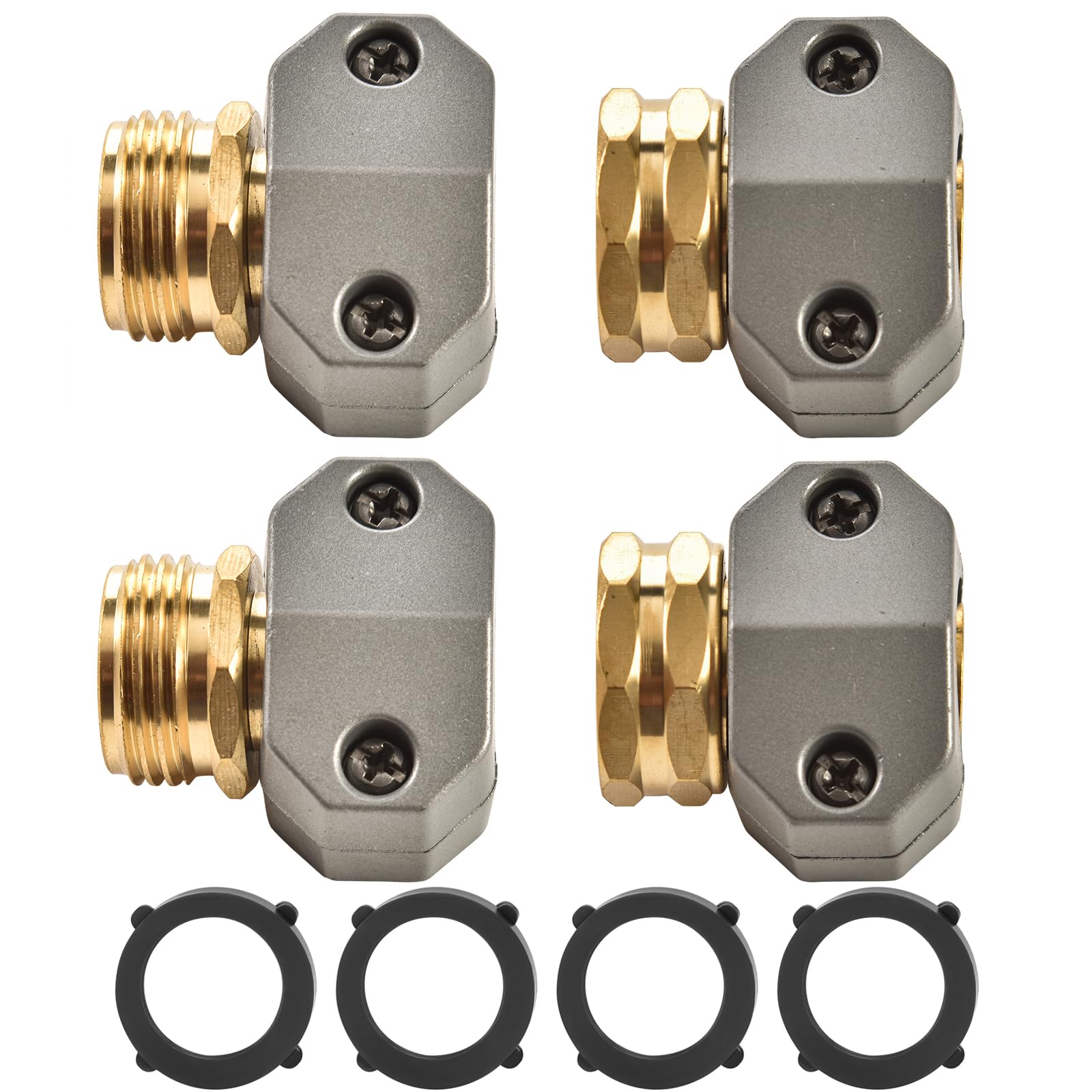 Sanpaint Garden Hose Repair Connector Fitting set including male and female connectors