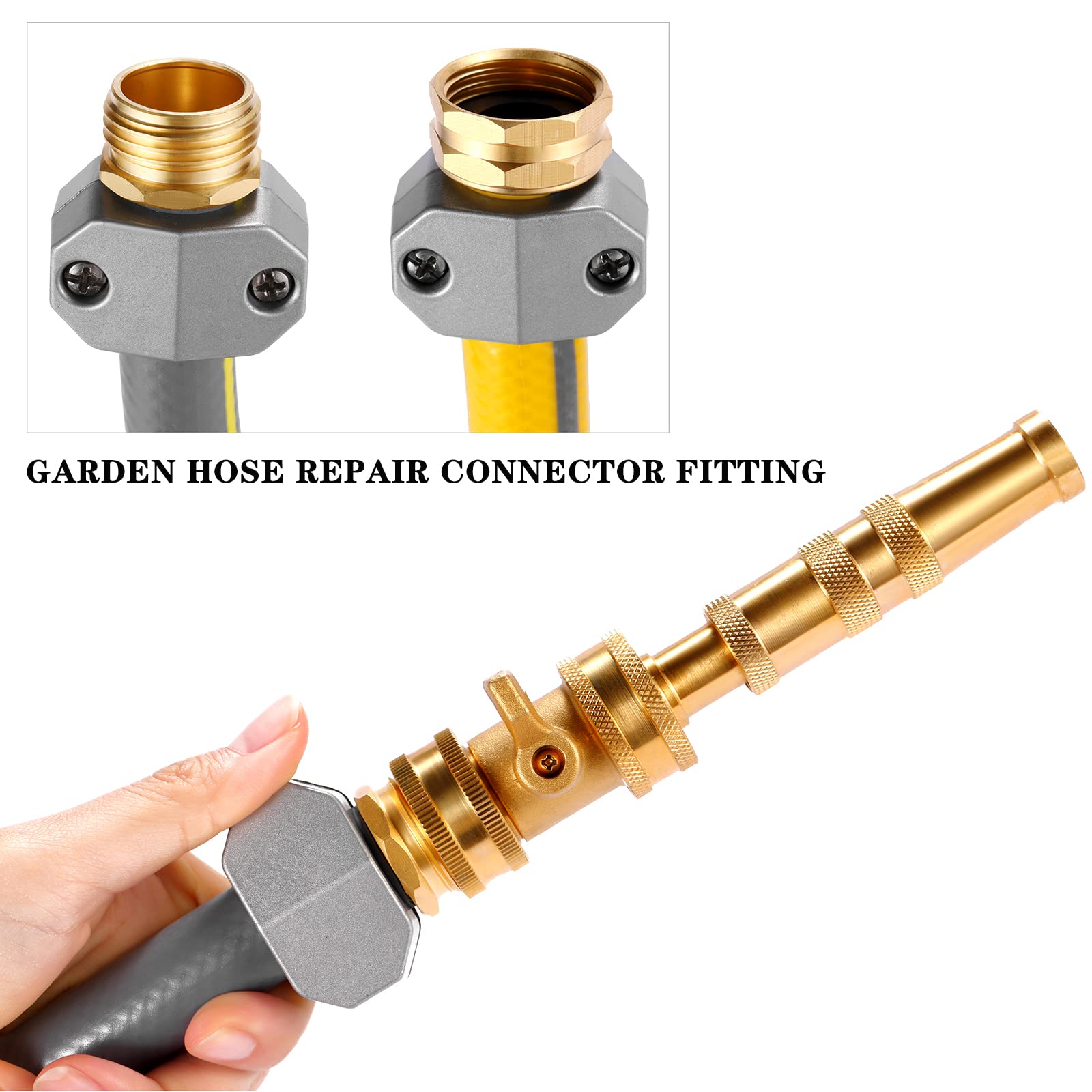 Sanpaint Garden Hose Repair Kit in use on a garden hose