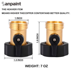 Sanpaint Water Hose Shut Off Valve connected to garden hose