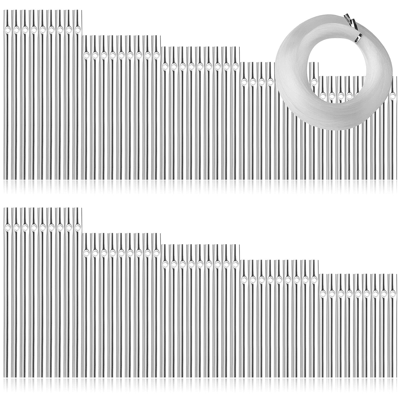 sansheng 90pcs wind chime tubes assortment in silver color