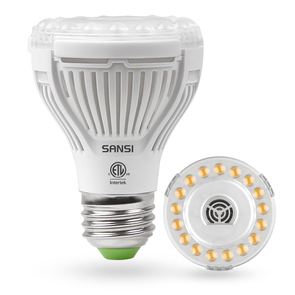 SANSI 10W grow light bulb front view with ceramic body