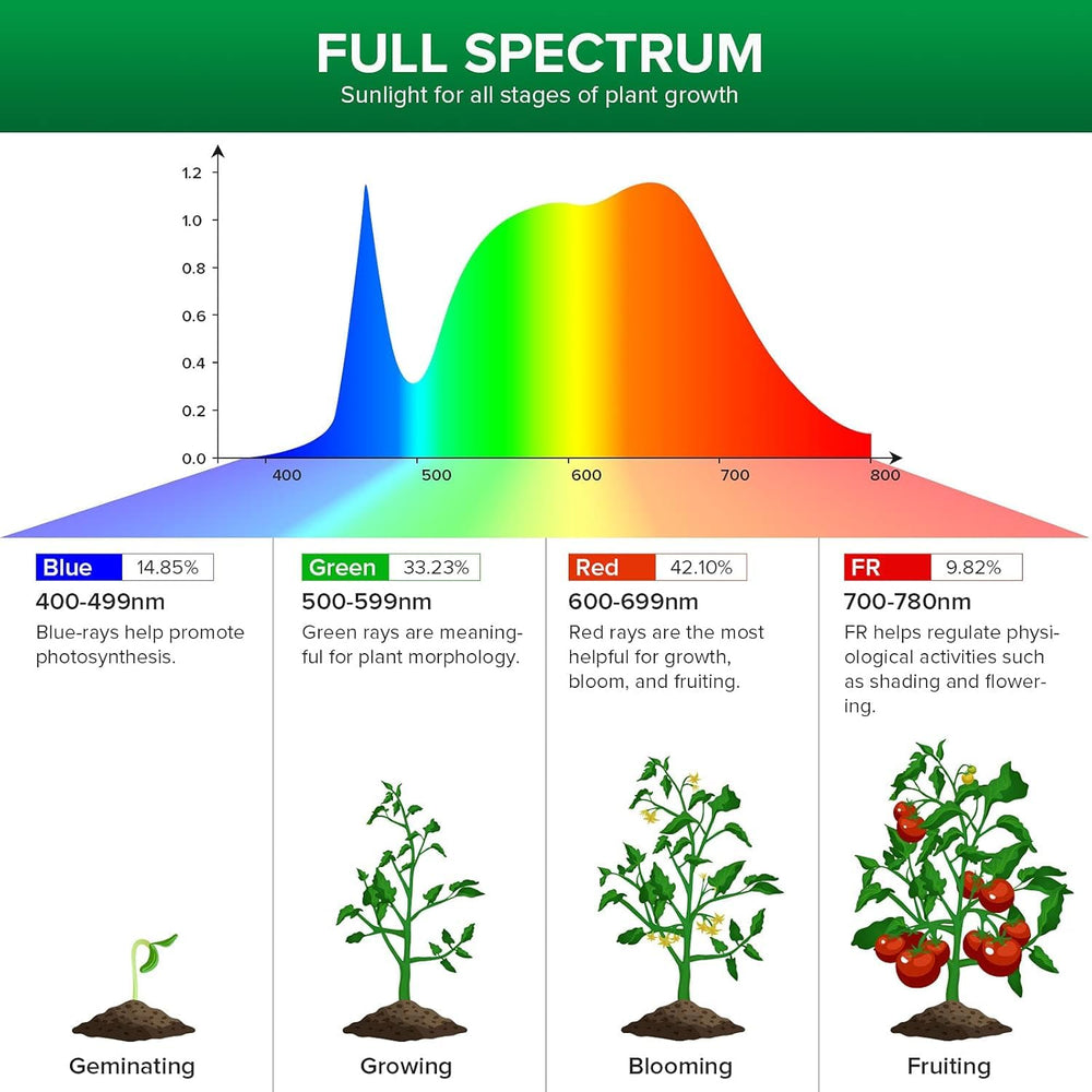 SANSI 5W grow light bulb showing full spectrum light