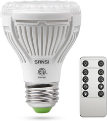 SANSI Dimmable Grow Light Bulb 10W front view with remote control