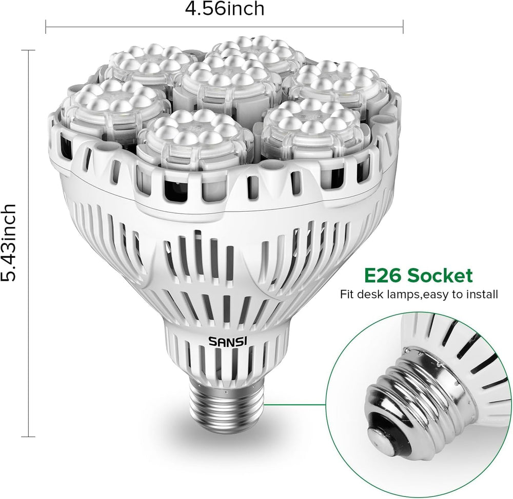 SANSI Dimmable Grow Light Bulb in use indoors