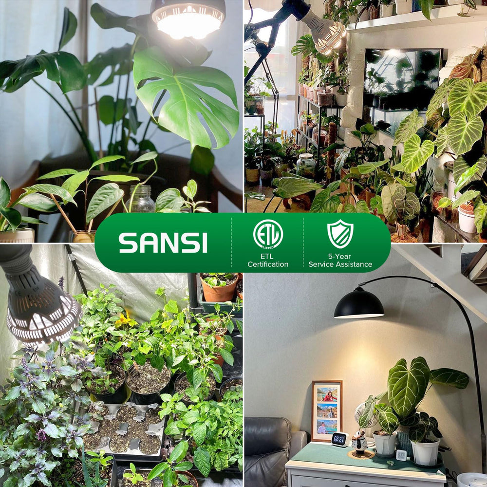 SANSI Grow Light Bulb in use with plants