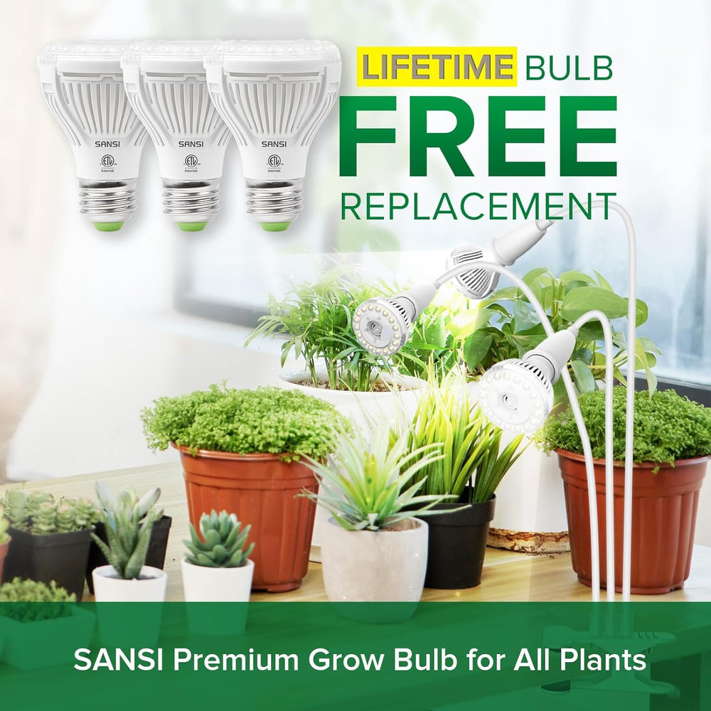 SANSI Grow Light in use with indoor plants