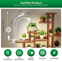 SANSI Grow Light in use with indoor plants