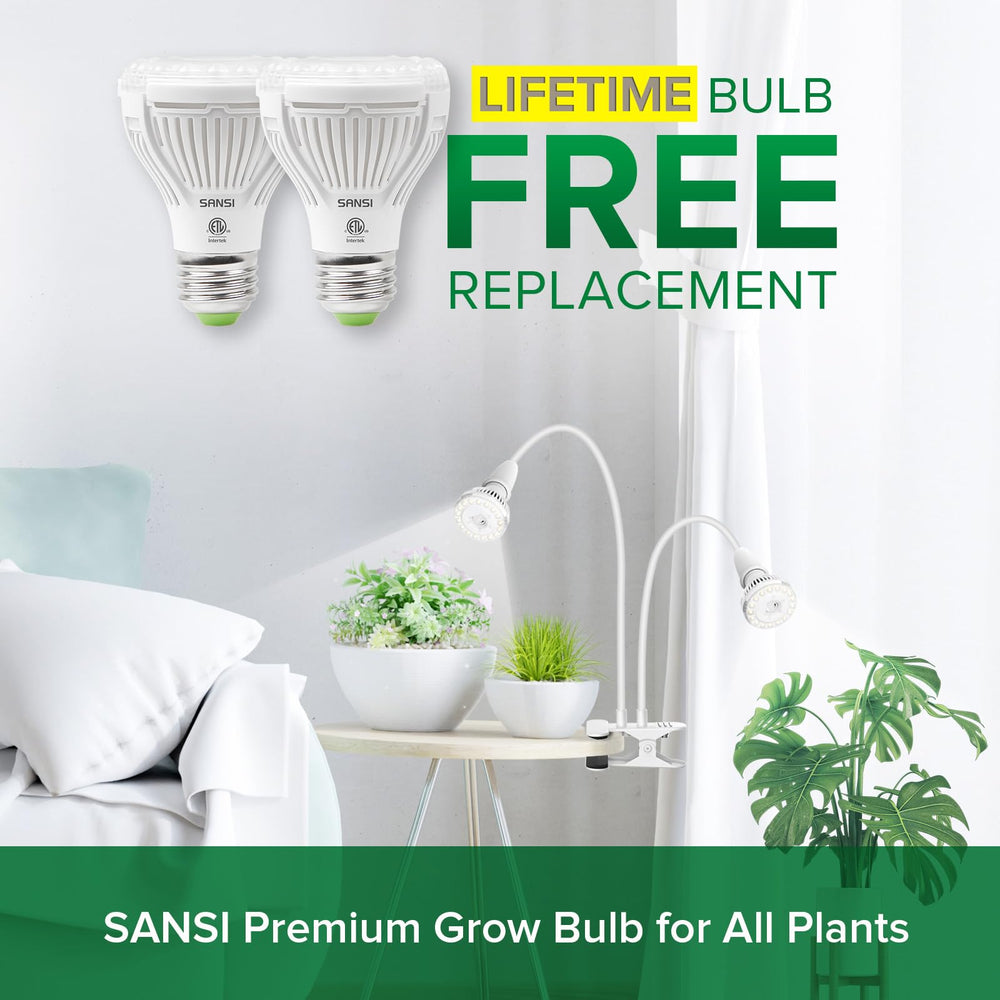 SANSI Grow Light showing 360-degree gooseneck flexibility