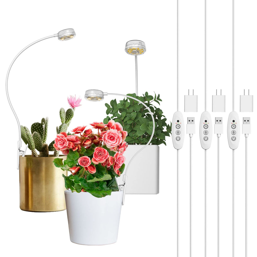 SANSI Grow Lights 3-Pack with pot clip-on design