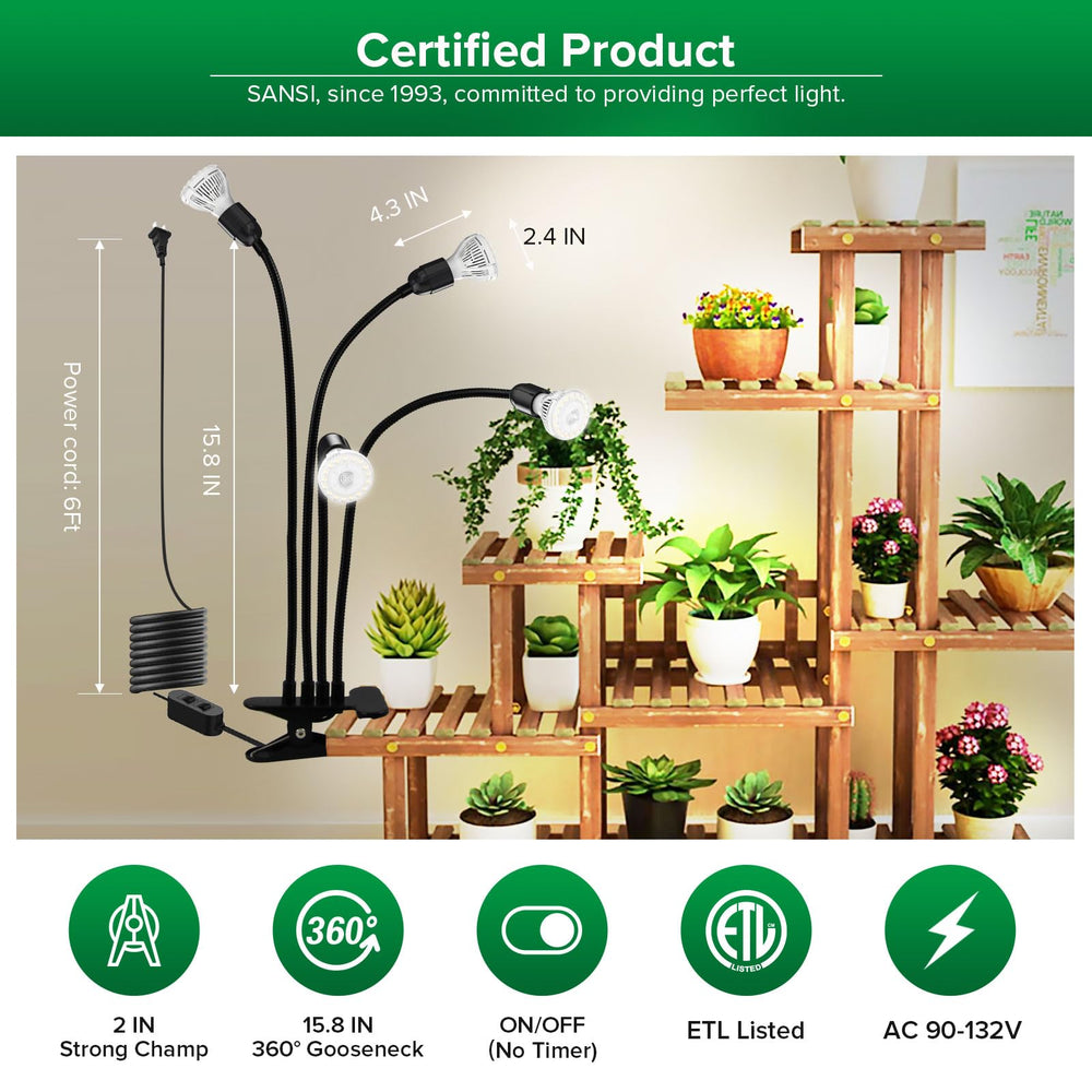 SANSI LED Grow Light 600W with gooseneck setup
