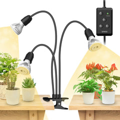 SANSI LED Grow Light three heads with bulbs installed