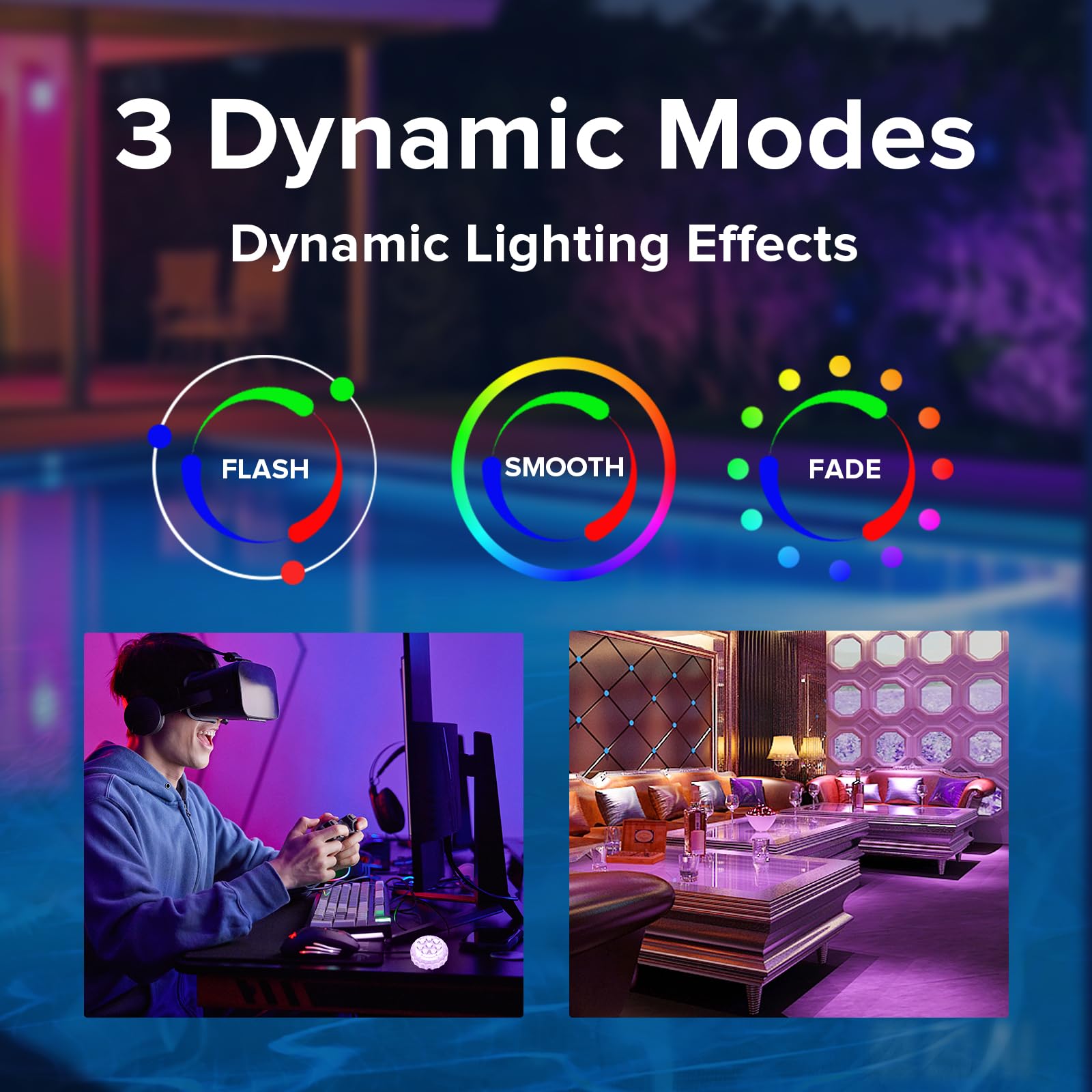 SANSI LED Submersible Lights components including glue and magnetic sheets