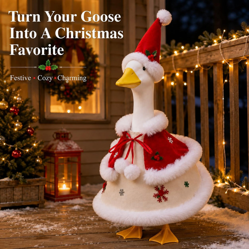 Santa hat included in the Christmas goose outfit