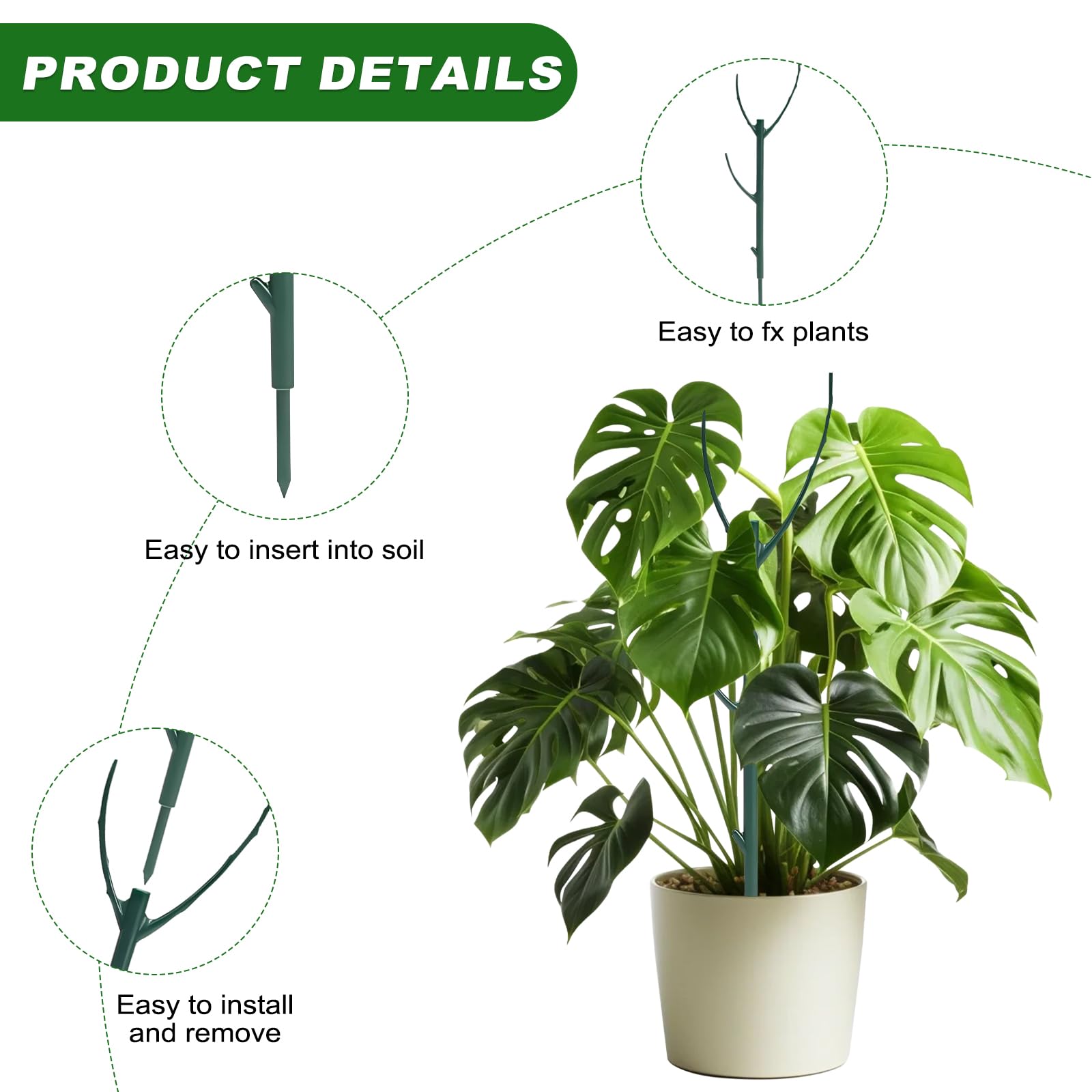 sanzkjic plant support stakes assembled in pot