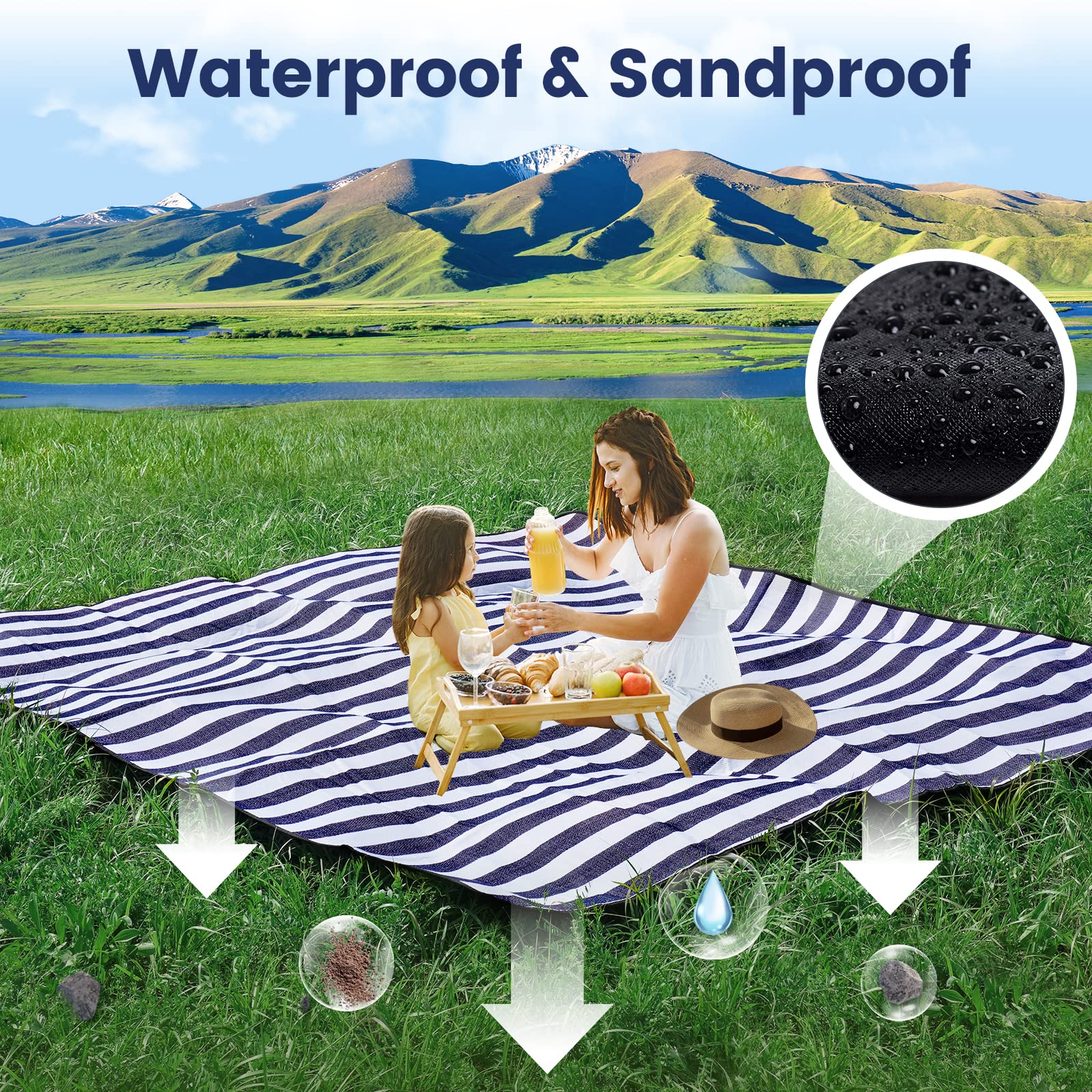 sapsisel Extra Large Picnic Blanket at the beach