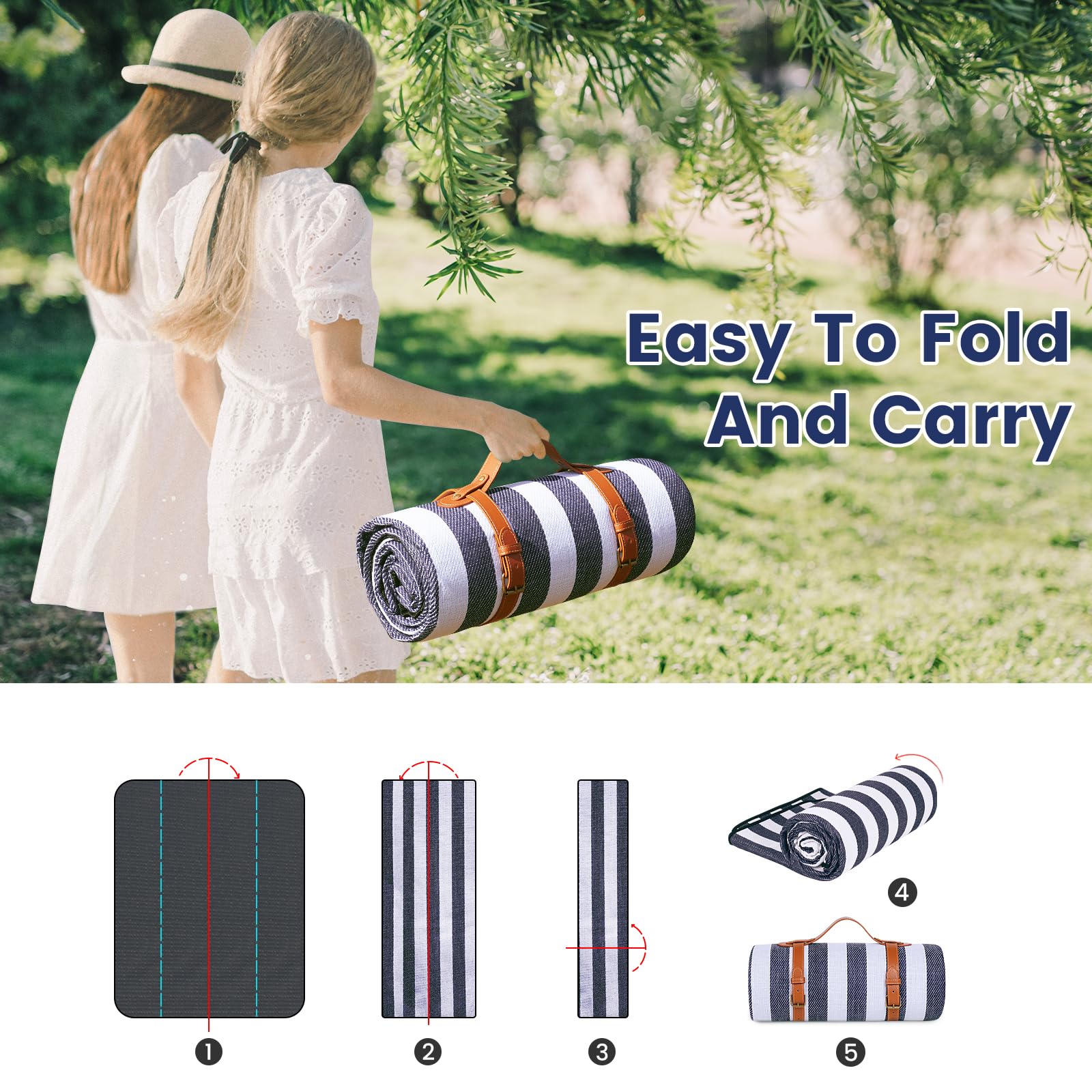 sapsisel picnic blanket folded and stored