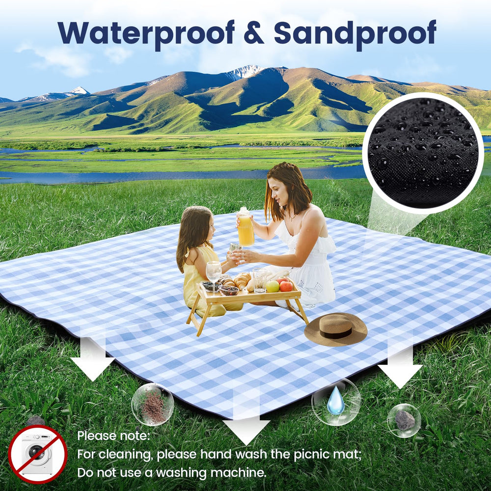 sapsisel picnic blanket on sandy beach