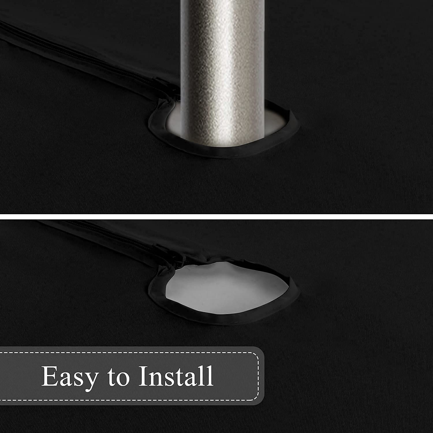 SARAFLORA black tablecloth on patio table setup