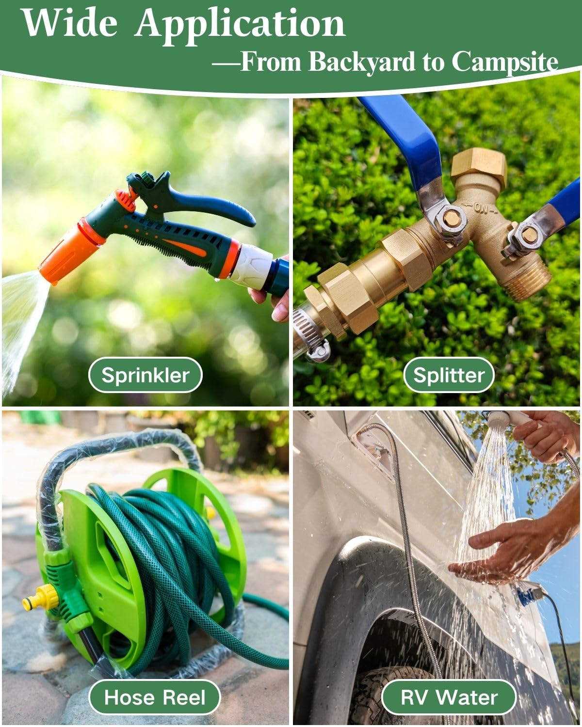 SARANICE brass garden hose adapter with threaded design