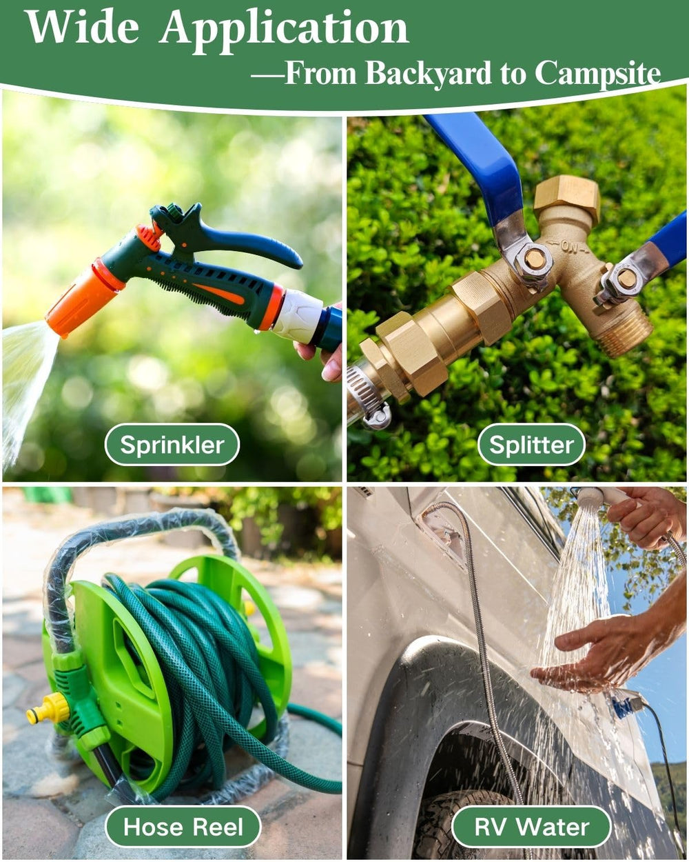 SARANICE brass garden hose adapter with threaded design