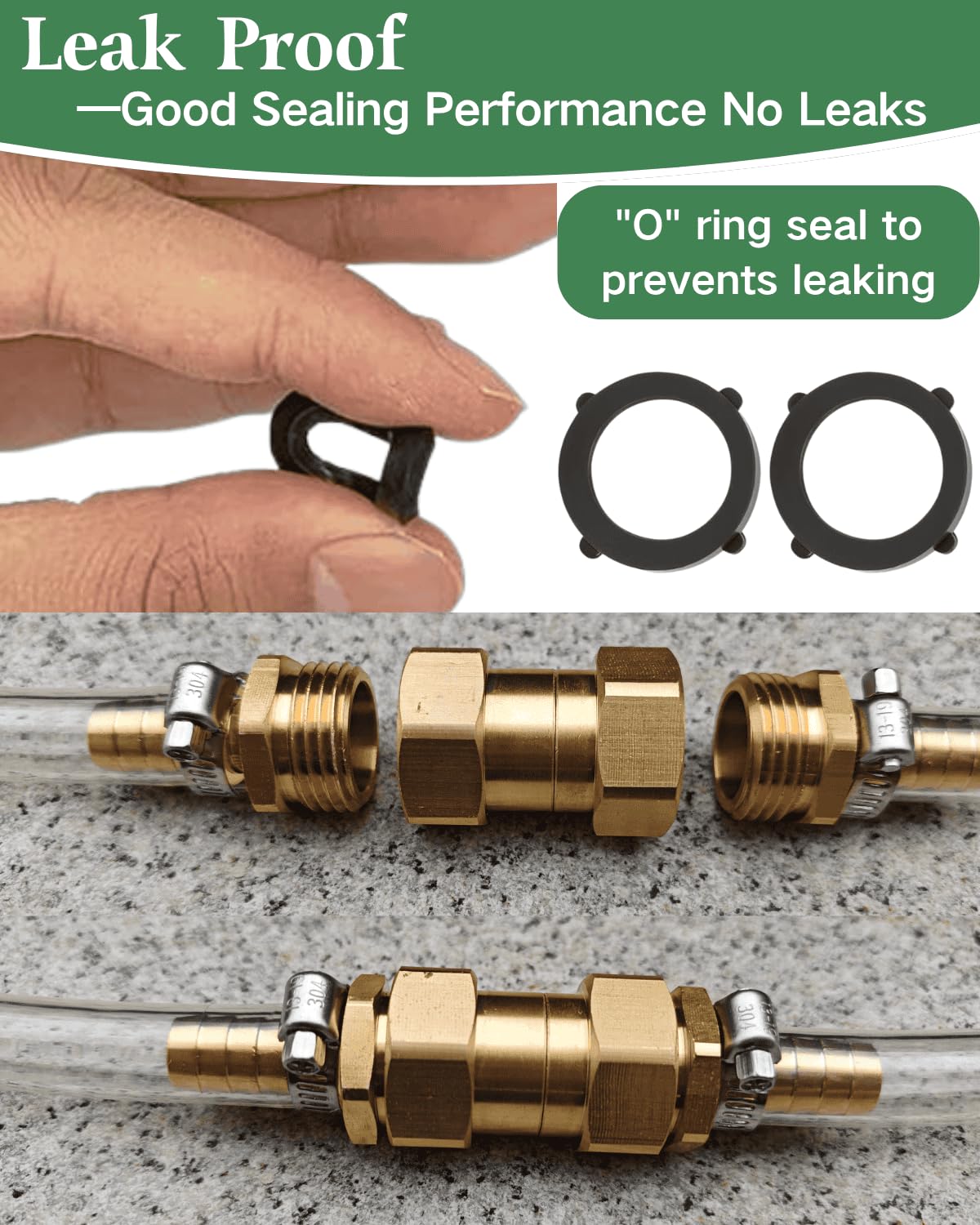 SARANICE brass garden hose connector in a gardening setting
