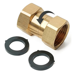 SARANICE heavy duty brass garden hose female to female adapter front view