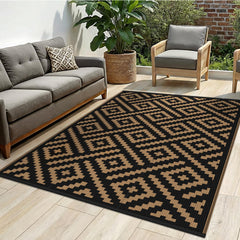 sarben Outdoor Rug 4'x6' black and brown front view