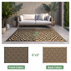sarben Outdoor Rug 6'x9' black and brown side view