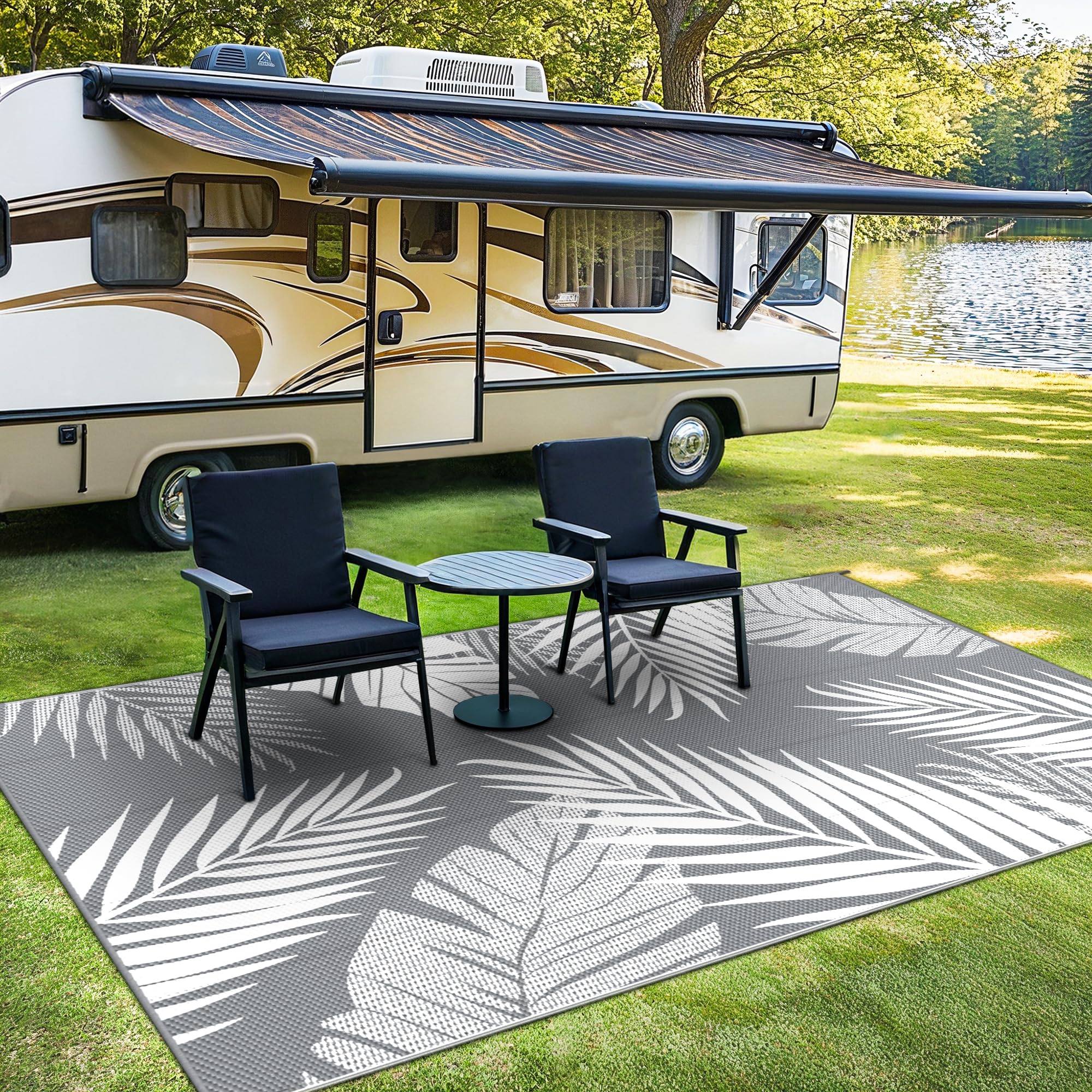 sarben outdoor rug 8'x10' compact folded size for storage